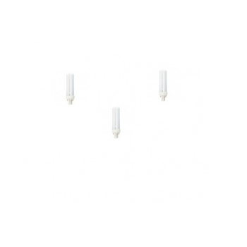 SET 3 becuri fluorescent Panasonic, soclu G24D-1, putere 13W, forma liniar, lumina alb calda, alimentare 220 - 240 V, FDS13E27/2D-3 (timbru verde 1.35 lei) 