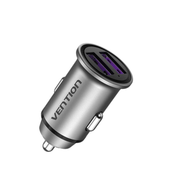 ALIMENTATOR SmartPhone Auto Vention Two-Port USB A+A(30/30) Car Charger Gray Mini Style Aluminium Alloy Type, FFEH0 (timbru verde 0.18 lei) 
