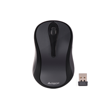 MOUSE A4tech, PC sau NB, wireless, 2.4GHz, optic, 1000 dpi, butoane/scroll 3/1, , gri, G3-280N-GG (timbru verde 0.18 lei) 