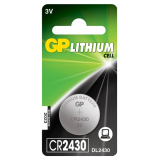 Baterie GP Batteries, butoni (CR2430) 3V lithium, blister 1 buc. GPCR2430-2CPU1 GPPBL2430052 - 945242 (timbru verde 0.01 lei) 