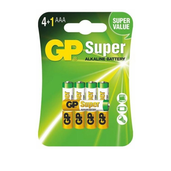 Baterie GP Batteries, Super Alcalina AAA (LR03) 1.5V alcalina, blister 5 buc. GP24A4/1-2PL5 GPPCA24AS126 (timbru verde 0.2 lei) - 388764 
