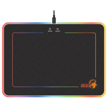 Mouse PAD GENIUS, GX-Pad 600H RGB, gaming , cu led, cauciuc si material textil, 320 x 250 x 5.5 mm, negru , iluminat RGB, 31250006400 