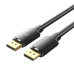 Cablu video Vention, DisplayPort(T) la DisplayPort(T), 1m, rezolutie maxima 4K la 60Hz, conectori auriti, cupru/argint, invelis PVC, negru, HAKBF (timbru verde 0.18lei) - 6922794775763 