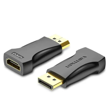 Adaptor video Vention, DisplayPort(T) la HDMI(M), , rezolutie maxima 4K la 30Hz, conectori auriti, cupru, invelis PVC, negru, HBPB0 (timbru verde 0.18lei) - 6922794752610 