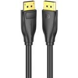 Cablu video Vention, DisplayPort(T) la DisplayPort(T), 2m, rezolutie maxima 8K la 60Hz/4K la 120Hz, conectori auriti, cupru/argint, invelis PVC, negru, HCDBH (timbru verde 0.18lei) - 6922794762077 