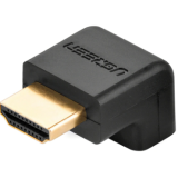 ADAPTOR video Ugreen, HD112 cupla extender HDMI (T) la HDMI (M), 90 grade jos, rezolutie maxima 4K UHD (3840 x 2160) la 60 Hz, conectori auriti, negru 20109 (timbru verde 0.08 lei) - 6957303821099 