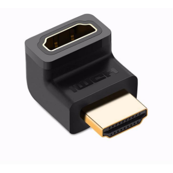 ADAPTOR video Ugreen, HD112 cupla extender HDMI (T) la HDMI (M), 90 grade sus, rezolutie maxima 4K UHD (3840 x 2160) la 60 Hz, conectori auriti, negru 20110 (timbru verde 0.08 lei) - 6957303821105 