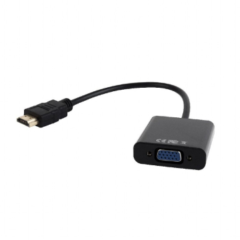 CABLU video SPACER, HDMI (T) la VGA (M), 15cm, rezolutie maxima Full HD (1920 x 1080) la 60Hz, converteste semnal digital HDMI in analog VGA, negru, SPC-HDMI-VGA-03 (timbru verde 0.18 lei) 