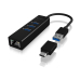 Raidsonic HUB extern Icy Box, porturi USB: USB 3.0 x 3, USB-C x 2, conectare prin USB w. adaptor la USB-C, Gigabit RJ45 x 1, aluminiu, negru, IB-HUB1419-LAN (timbru verde 0.8 lei) 