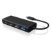 Raidsonic HUB extern Icy Box, porturi USB: USB 3.0 x 2, USB-C x 2, USB-C x 1 PD 60W, conectare prin USB Type-C, cablu 0.10m, aluminiu & plastic, negru, IB-HUB1426-CPD (timbru verde 0.8 lei) 