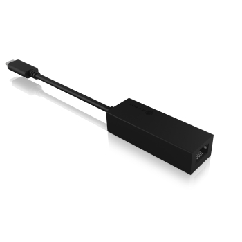 Raidsonic ADAPTOR RETEA Icy Box USB 3.0 Type-C la Interfata Ethernet Gigabit RJ-45, plastic, negru, IB-LAN100-C3 