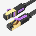 Patch Cord STP Vention, Cat. 7, 0.5m, flat cable, conductor cupru, viteza max transfer 10 Gbps, invelis PVC, negru, ICABD (timbru verde 0.18 lei) - 6922794729803 