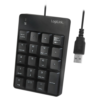 TASTATURA numerica Logilink, USB, 19 taste, negru, ID0184 (timbru verde 0.8 lei) 