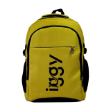 RUCSAC IGGY RIDER, pt. notebook de max. 15.6, 2 compartimente, buzunar frontal, troler strap, water-resistant, poliester, galben/negu, IGBP-RIDER 