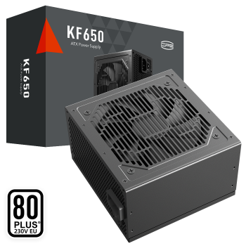 SURSA PCCOOLER, 650W, fan 120mm, certificare 80PLUS White, MB 20+4 pin x 1, CPU 4+4 pin x 2 , PCI-E 6+2 pin x 2, SATA x 3, KF650 (timbru verde 2lei) 