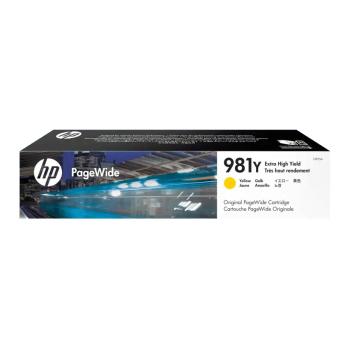 Cartus Cerneala Original HP Yellow, nr.981Y, pentru PageWide E58650|556|586, 20K, (timbru verde 0.15 lei), L0R15A 
