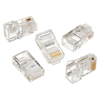 MUFA RJ-45 GEMBIRD pt. cablu UTP, Cat5e, RJ-45 (T), plastic, 100 buc, LC-8P8C-001/100 