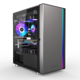 CARCASA PCCOOLER, Middle Tower, mATX, ITX, fara sursa, sticla securizata, 1 ventilator inclus ARGB, negru, USB 3.2 gen 1 x 1, USB 2.0 x 2, mic, audio, LM300G ARGB 