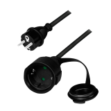 Cablu de alimentare prelungitor, Schuko, 5m, 3x1.5mm2, 250V / 16A, black, Logilink LPS102 (timbru verde 0.18 lei) 
