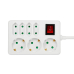 PRELUNGITOR LOGILINK, Schuko x 3, Euro skt x 4, conectare prin Schuko (T), cablu 5 m, 16 A, protectie stropire cu apa, on / off, alb, LPS210 (timbru verde 0.18 lei) 