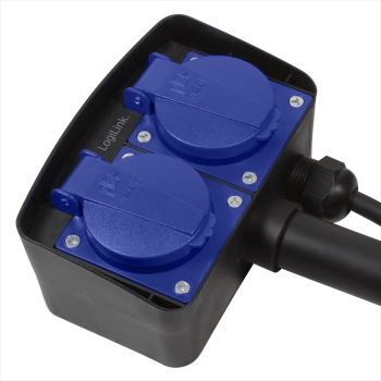 PRELUNGITOR LOGILINK, Schuko x 2, conectare prin Schuko (T), cablu 2 m, 16 A, fara protectie, exterior, negru, LPS214 (timbru verde 0.18 lei) 