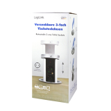PRELUNGITOR LOGILINK, mecanism ridicare/coborare, indicator LED, Schuko x 3, 230 V/16 A 3500 W max, cablu 3G 1.5mm2, 1.8 m, argintiu/negru/alb LPS235A (include TV 0.18lei) 