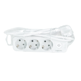 PRELUNGITOR LOGILINK, Schuko x 3, cablu 3G 1.5mm2, 230 V/16 A, 50 Hz, max. 3600 W, buton intrerupator iluminat, IP20, 1.5m, alb LPS244 (include TV 0.80lei) 
