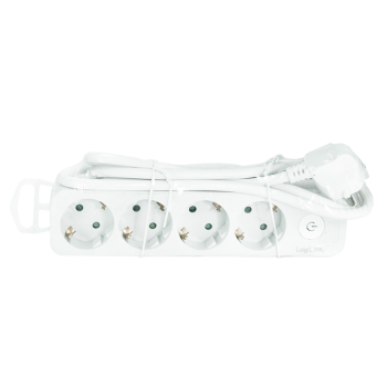 PRELUNGITOR LOGILINK, Schuko x 4, cablu 3G 1.5mm2, 230 V/16 A, 50 Hz, max. 3600 W, buton intrerupator iluminat, IP20, 1.5m, alb LPS245 (include TV 0.80lei) 