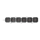 PRELUNGITOR LOGILINK, flexibil 180 grade, Schuko x 5, cablu 3G 1.5mm2, 230 V/16 A, 50 Hz, max. 3600 W, buton intrerupator iluminat, IP20, 1.5m, alb/negru LPS277 (include TV 0.80lei) 
