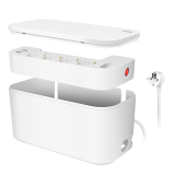 PRELUNGITOR LOGILINK, Schuko x 5, conectare prin Schuko (T), cutie management cabluri, 16 A, 2xUSB-A, 1xUSB-C, protectie IP20, alb, 