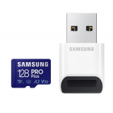 Card memorie Samsung PRO Plus + Cititor USB carduri micro-SDXC, MB-MD128KB/WW, 128GB, MB-MD128KB/WW (timbru verde 0.03 lei) 