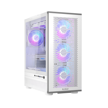 CARCASA PCCOOLER, Tower, ATX, fara sursa, sticla securizata, 3 ventilatoare incluse, iluminare ARGB, alb, USB 3.2 gen 1 x 1, USB 2.0 x 2, mic, audio, ME200 MESH WH 