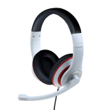 CASTI Gembird, cu fir, standard, utilizare multimedia, call center, microfon pe brat, conectare prin Jack 3.5 mm, alb / negru, MHS-03-WTRDBK, (timbru verde 0.8 lei) 