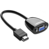 ADAPTOR video Ugreen, MM105 HDMI (T) la 1 x VGA (M) 1920x1080 la 60Hz fara sunet, lungime 0.15m, negru 40253 (timbru verde 2.00 lei) - 6957303842537 