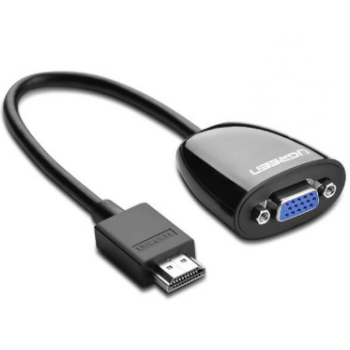 ADAPTOR video Ugreen, MM105 HDMI (T) la 1 x VGA (M) 1920x1080 la 60Hz fara sunet, lungime 0.15m, negru 40253 (timbru verde 2.00 lei) - 6957303842537 