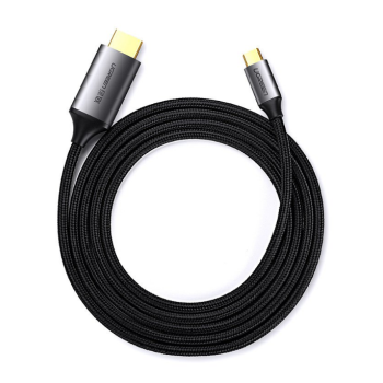 CABLU video Ugreen, MM142 USB Type-C (T) la HDMI (T), rezolutie maxima 4K UHD (3840 x 2160) la 60 Hz, 1.5m, braided, negru 50570 (timbru verde 0.8 lei) - 6957303855704 