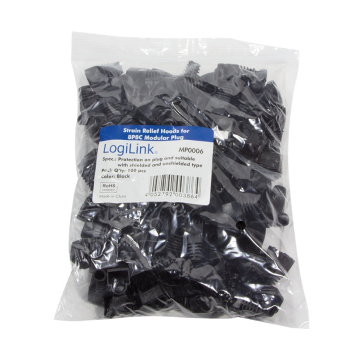 MANSON mufe RJ-45 LOGILINK pt. cablu UTP, FTP, SFTP, RJ-45 (T), plastic, 100 buc, negru, MP0006 