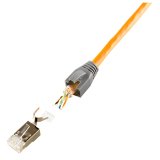 MUFA RJ-45 LOGILINK pt. cablu UTP, FTP, SFTP, Cat5e | Cat6 | Cat6a | Cat7 | Cat7a | Cat8.1, RJ-45 (T), ecranat, plastic cu metal, 50 buc, MP0033 