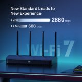 ROUTER Mercusys wireless, BE3600 viteze Wi-Fi 7 Dual Band de pana la 3600 Mbps ,1 2.5 Gbps WAN + 1 2.5 Gbps LAN + 2 1 Gbps LAN, 4 antene, ''MR27BE'' (timbru verde 0.8 lei) 