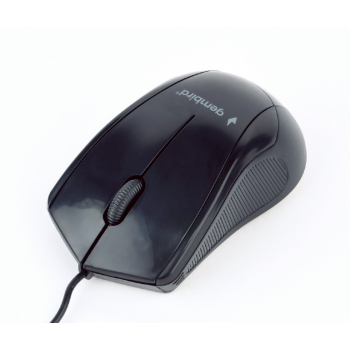 MOUSE GEMBIRD, PC sau NB, cu fir, USB, optic, 1000 dpi, butoane/scroll 3/1, , negru, MUS-3B-02 (timbru verde 0.18 lei) 