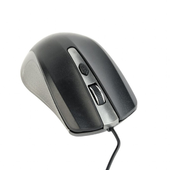 MOUSE GEMBIRD, PC sau NB, cu fir, USB, optic, 1200 dpi, butoane/scroll 4/1, , negru / gri, MUS-4B-01-GB (timbru verde 0.18 lei) 