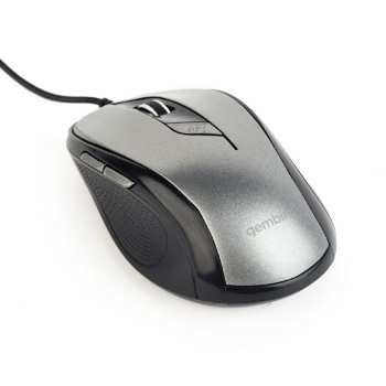 MOUSE GEMBIRD, PC sau NB, cu fir, USB, optic, 1600 dpi, butoane/scroll 6/1, , negru / gri, MUS-6B-01-BG (timbru verde 0.18 lei) 