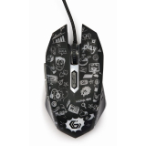 MOUSE GEMBIRD, gaming, cu fir, USB, optic, 3600 dpi, butoane/scroll 6/1, iluminare, cablu 1.5m, negru, MUS-6B-GRAFIX-01 (timbru verde 0.18 lei) 