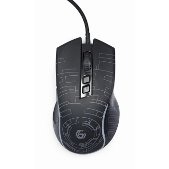 MOUSE GEMBIRD, gaming, cu fir, USB, optic, 3600 dpi, butoane/scroll 7/1, iluminare, cablu 1.5m, negru, MUSG-RGB-01 (timbru verde 0.18 lei) 