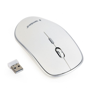 MOUSE GEMBIRD, PC sau NB, wireless, 2.4GHz, optic, 1600 dpi, butoane/scroll 4/1, , alb, MUSW-4B-01-W (timbru verde 0.18 lei) 