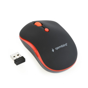 MOUSE GEMBIRD, PC sau NB, wireless, 2.4GHz, optic, 1600 dpi, butoane/scroll 4/1, , negru / rosu, MUSW-4B-03-R (timbru verde 0.18 lei) 