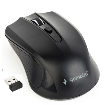 MOUSE GEMBIRD, PC sau NB, wireless, 2.4GHz, optic, 1600 dpi, butoane/scroll 4/1, , negru, MUSW-4B-04 (timbru verde 0.18 lei) 