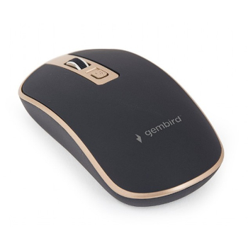MOUSE GEMBIRD, PC sau NB, wireless, 2.4GHz, optic, 1600 dpi, butoane/scroll 4/1, , negru / auriu, MUSW-4B-06-BG (timbru verde 0.18 lei) 