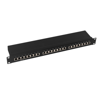 PATCH PANEL LOGILINK 24 porturi, STP, Cat6, 1U pentru rack 19, black, NP0055 
