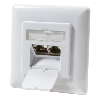 PRIZA RJ-45 aplicabila cu 2 iesiri LOGILINK pt. cablu FTP, Cat6A, RJ-45 (M) x 2, ecranat, plastic cu metal, signal white, 1 buc, 